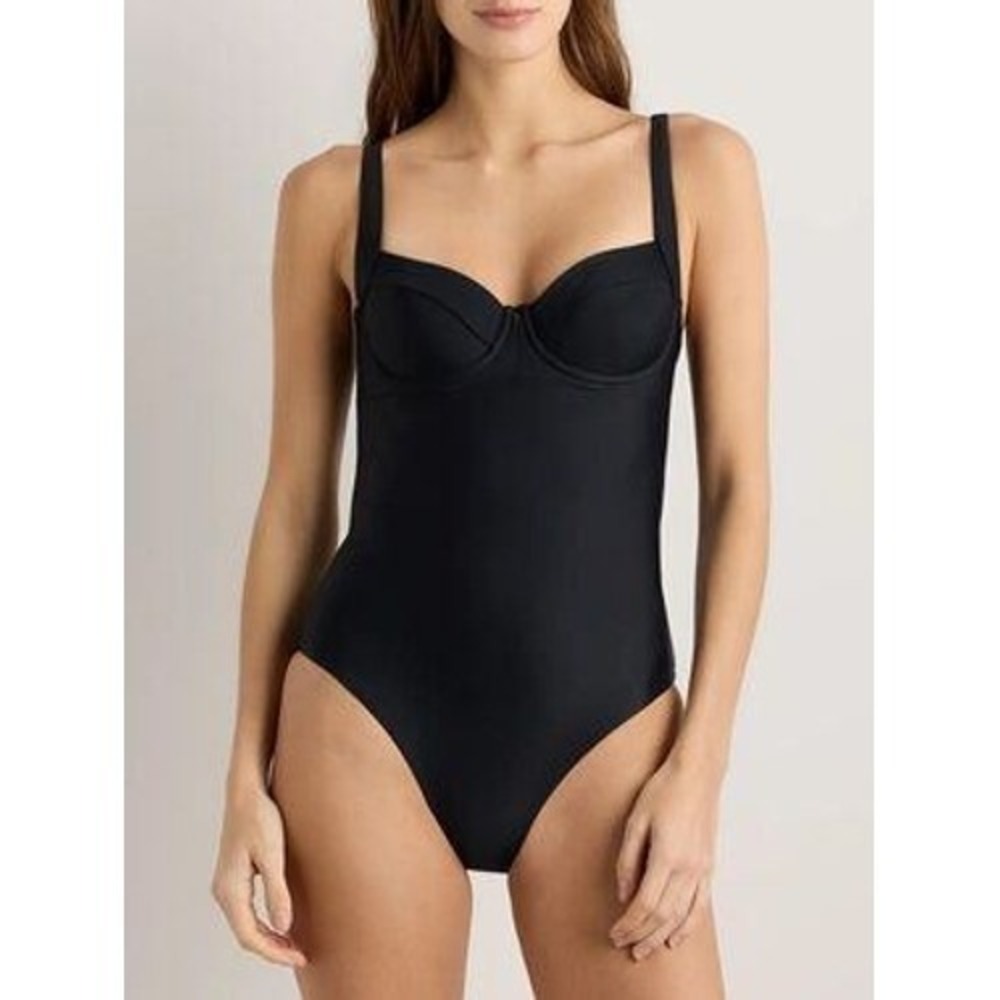 Quince Black One-Piece Swimsuit with Underwire NWT